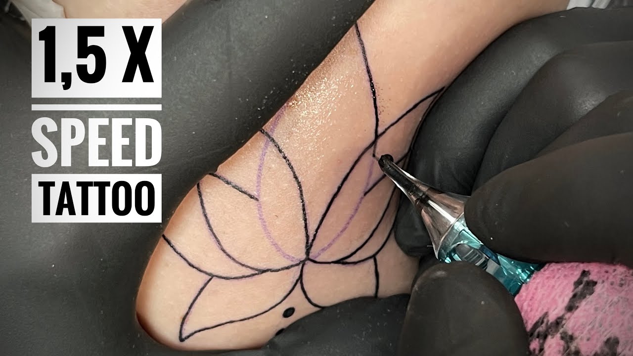 Small lotus flower tattoo 1,5x speed
