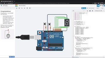 Control Seven Segment using Push Button in Arduino Uno using Tinkercad