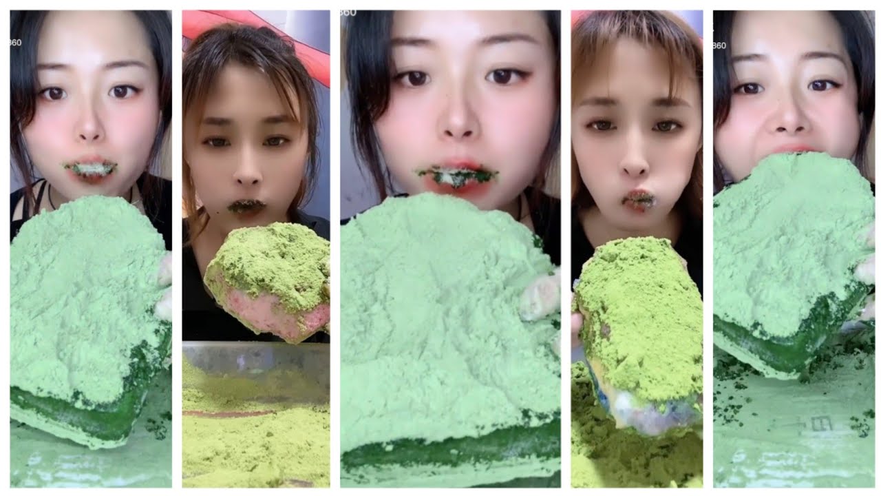 ASMR Heavy Matcha Green Powder Soft IceFoamed iceHard IceWhite Ice
