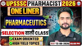 UPSSSC Pharmacist 2026 | Pharmaceutics Complete Revision | One Liner Series Classes