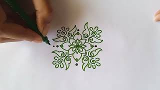 Beautiful creative rangoli design with 5*1 dots || chukkala muggulu