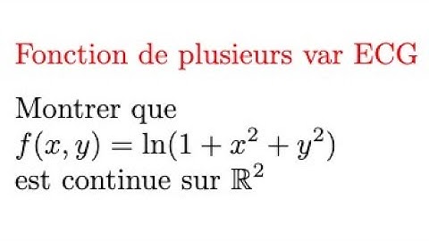 Continuité des fonctions de plusieurs variables