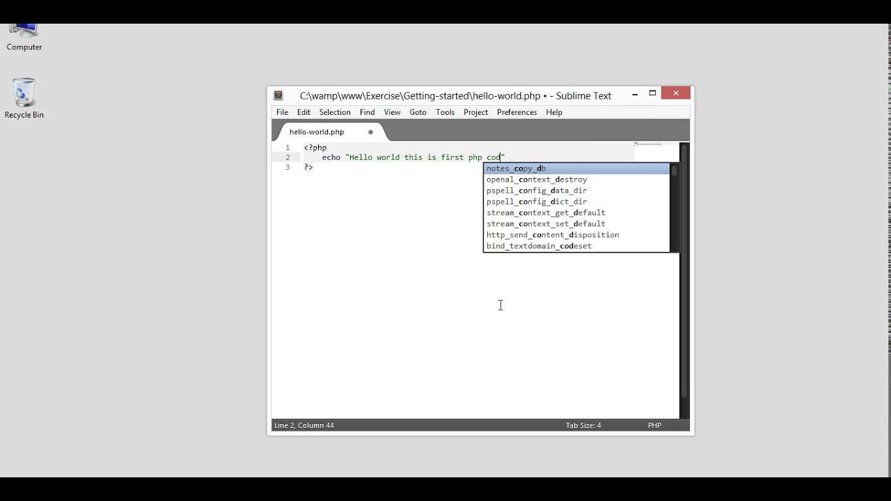 First PHP Program (PHP Essential Training) - YouTube