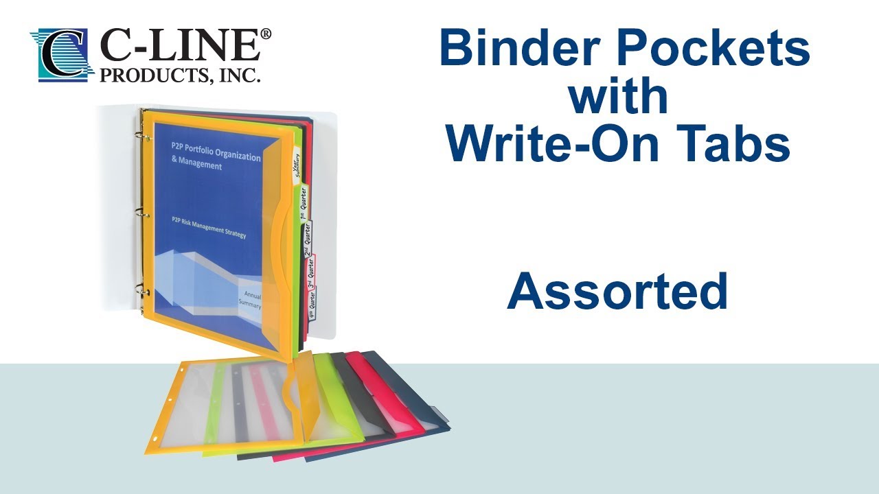 Super Heavyweight Poly Binder Pockets with Write-On Index Tabs - C-Line- 06650