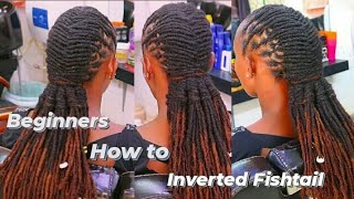 How to Style Single Inverted Fishtail Braid with a Chunky Finish Look on Long Dreads.