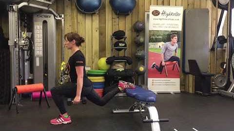 Bulgarian split squat dumbbell to sides