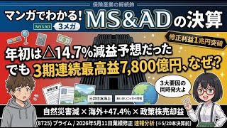 【マンガで決算分析】減益予想からV字大逆転+1,900億円×修正利益1兆円|MS&AD(8725) 2026年3月期