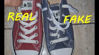 Converse All Star real vs fake. How to spot fake Chuck Taylor low sneakers