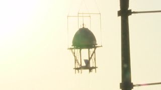 Upper and lower parts of new dome installed at new Smith County Courthouse