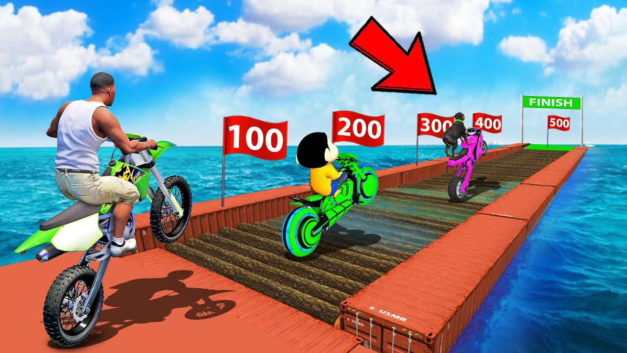 SHINCHAN AND FRANKLIN TRIED WOODEN LOG BRIDGE POINTS CHALLENGE IN GTA 5 shinchan-and-franklin-tried-wooden-log-bridge-points-challenge-in-gta-5