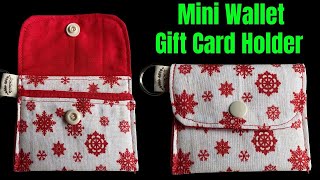 How To Make A Keychain Card Wallet/Beginners Easy Christmas Gift Card Holder Tutorial/Mini Wallet