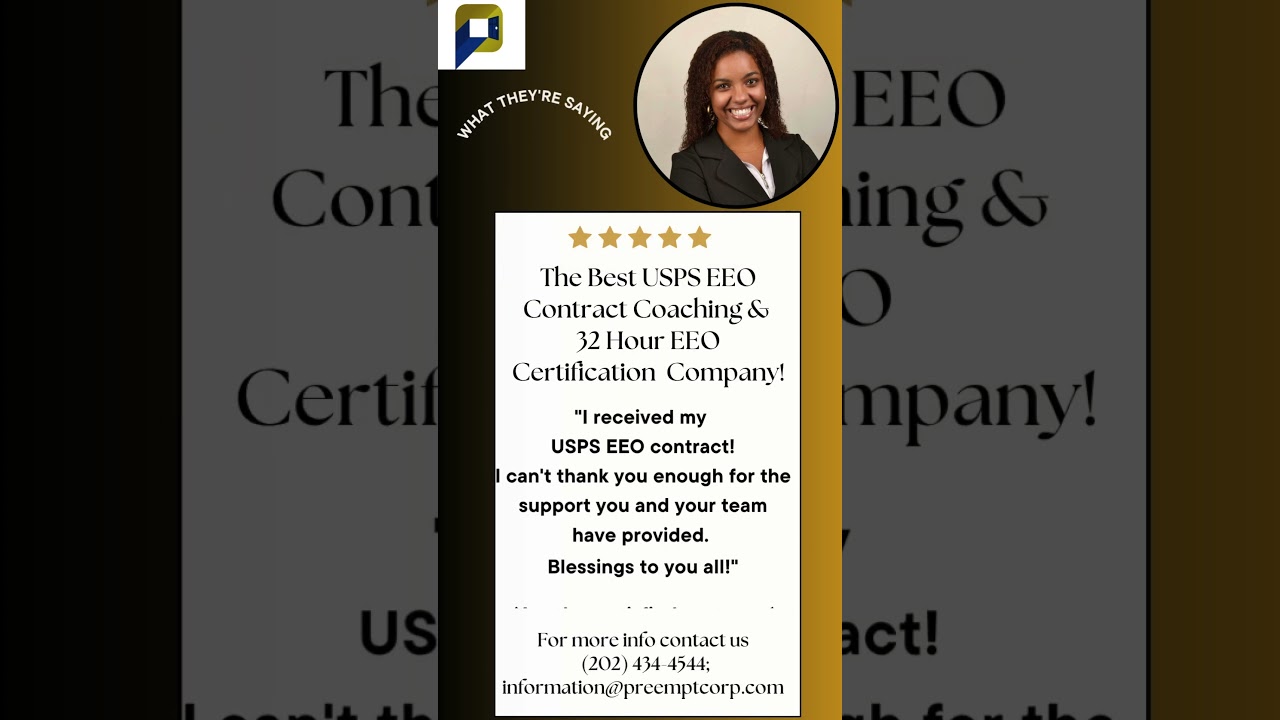 Best USPS EEO Contract Coaching & 32 hr Certification Company Ever 1