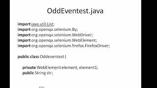 Selenium Testing for Dynamic Web Project Odd Even Sort