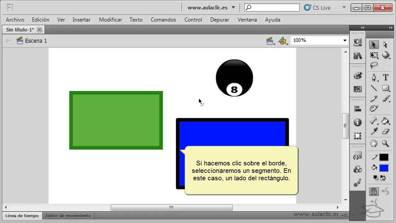 Curso de Flash CS5 61 Seleccionar elementos - YouTube