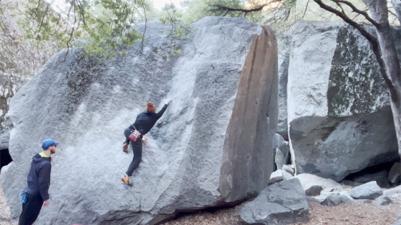 Unnamed Slab [Blue Suede Shoes Boulder] (V0) - Camp 4 Area, Yosemite Valley, CA