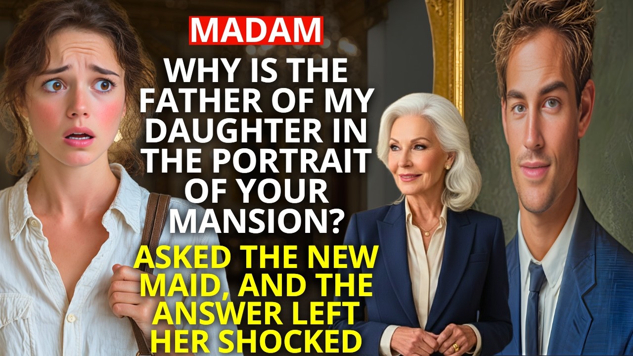 “The NEW MAID froze when she saw the PORTRAIT: ‘Ma’am… why is the FATHER of my DAUGHTER there?’”