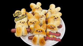 Adorable,delicious, sweet & soft Cutie Bunnies sausage bread rolls(Edited one)