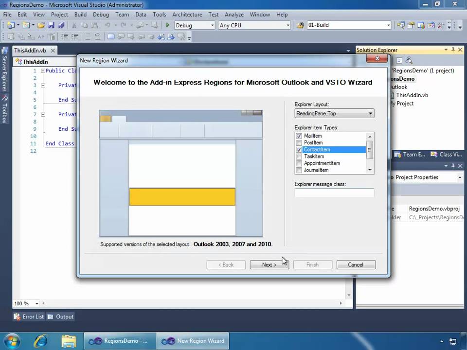 creating outlook form regions using vsto c vbnet youtube