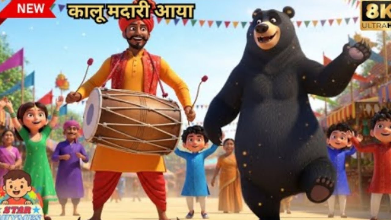 Kalu Madari Aaya 😍 | कालू मदारी आया | Cute Indian Girl Voice | Kids Rhyme | Nursery Rhyme