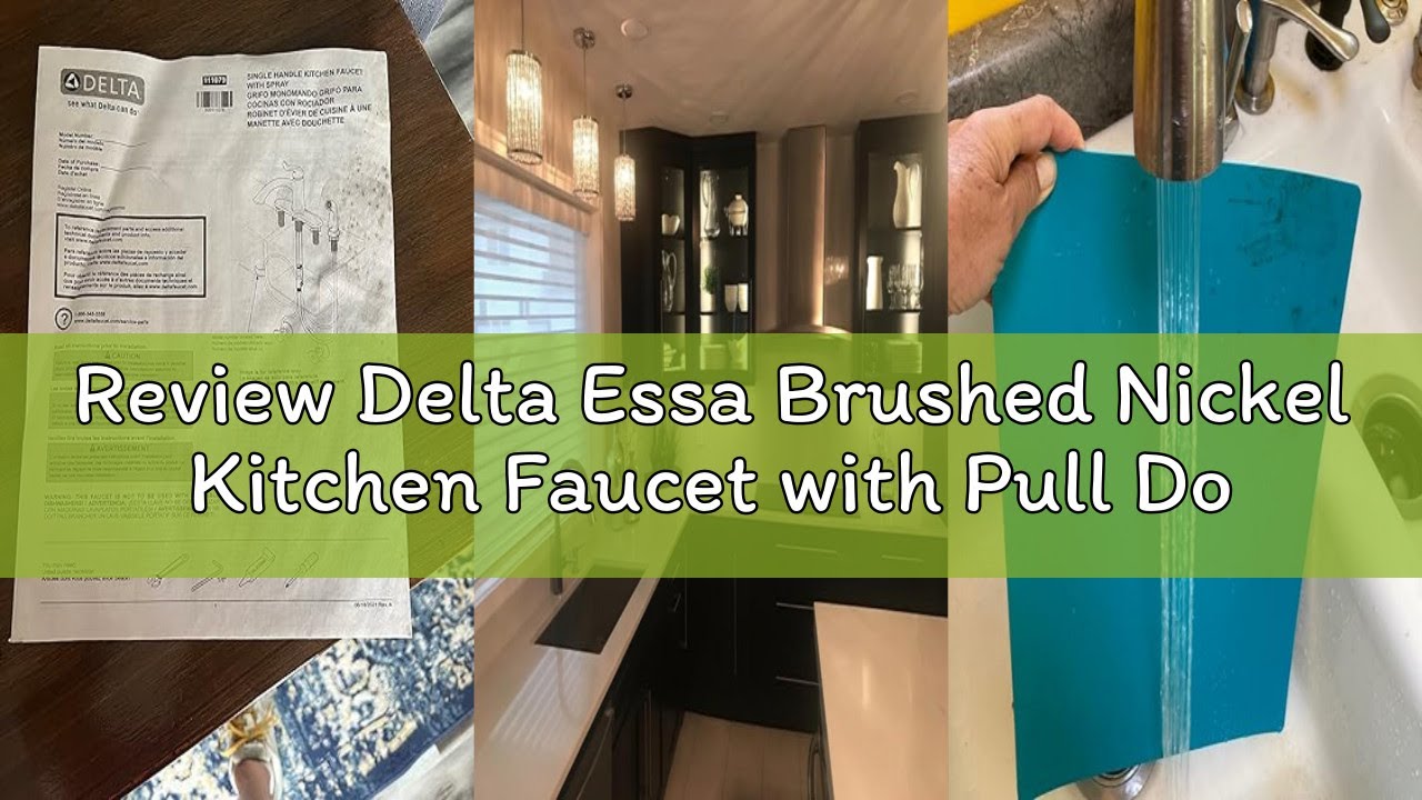Review Delta Essa Brushed Nickel Kitchen Faucet with Pull Down Sprayer, Modern Single Hole Kitchen S