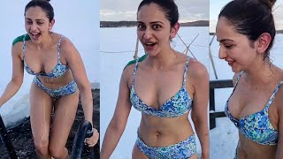 Rakul Preet Singh Takes A Dip Ice Cold Water Into $exy Bikini in MINUS 15 Degrees