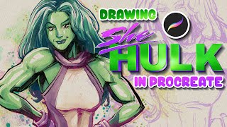 Drawing She-Hulk On My Digital Sketchbook In Procreate