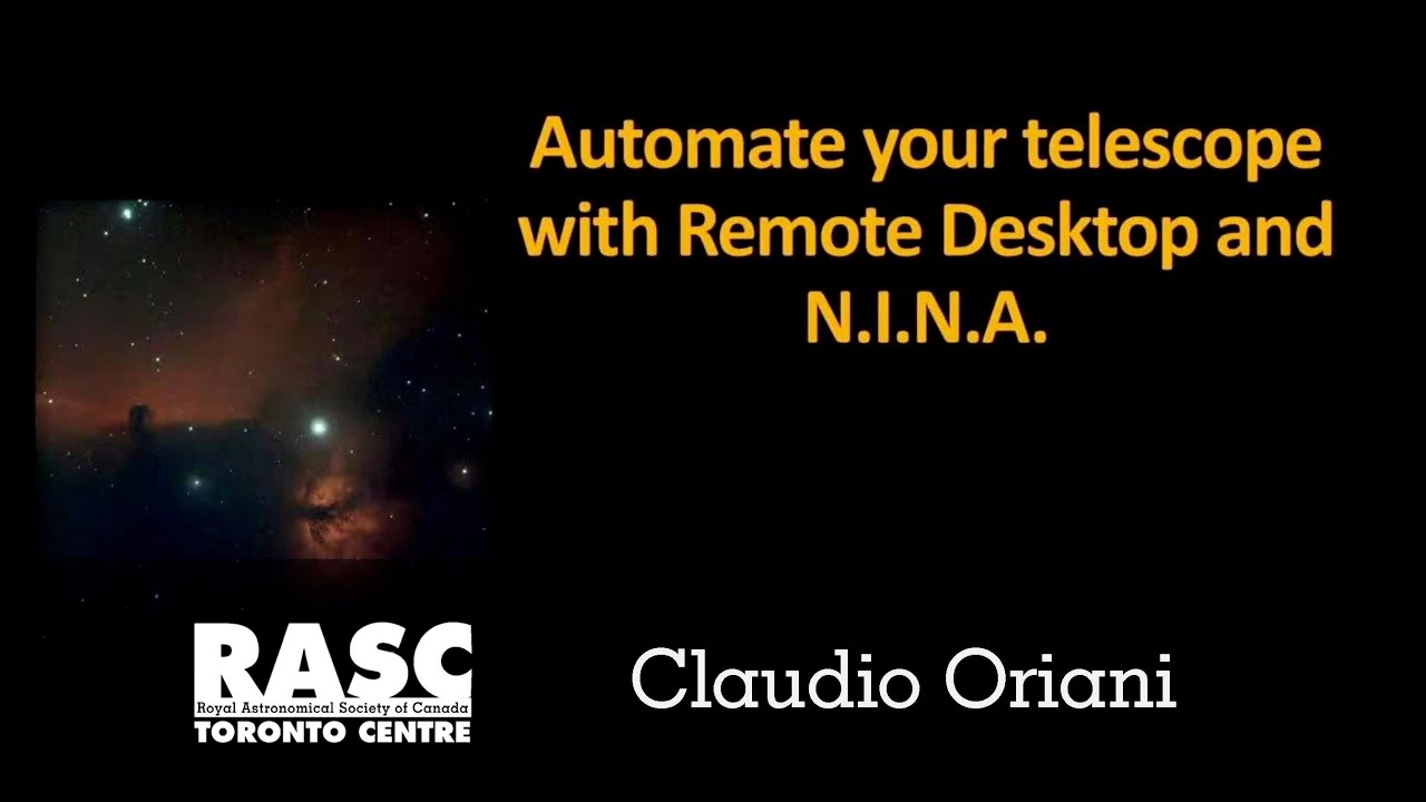 Automate your telescope with Remote Desktop and N.I.N.A.