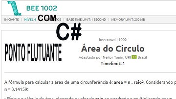 RESOLVENDO EXERCICIO 1002 BEECROWD COM C#(CSHARP)