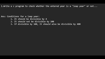 C program to check whether the entered year is a leap year or not.