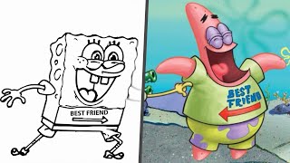 Spongebob and Patrick! How to draw and color