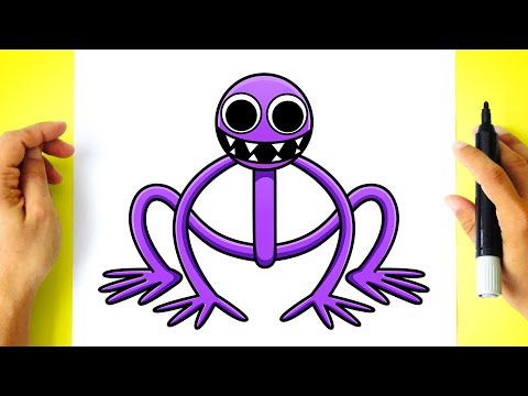 Como DESENHAR o PURPLE do RAINBOW FRIENDS ROBLOX - Como DIBUJAR a PURPLE de RAINBOW  FRIENDS ROBLOX 