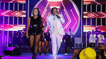 Karole Kasita's surprises Fik Fameica on stage during his live concert at africana magnificent