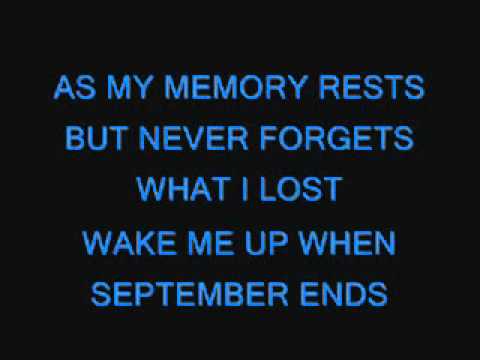 Green Day - Wake Me Up When September ends (LYRICS)
