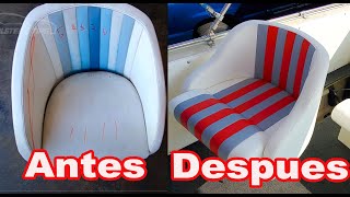 Como Tapizar Asiento de Barco  Facil Bonito y Facil de Hacer