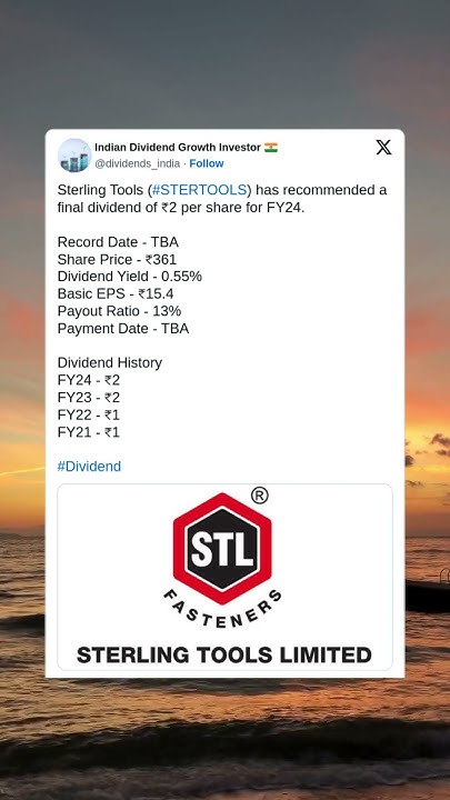 Sterling Tools Ltd Has Recommended A Final Dividend For FY 2024 sterling-tools-ltd-has-recommended-a-final-dividend-for-fy-2024