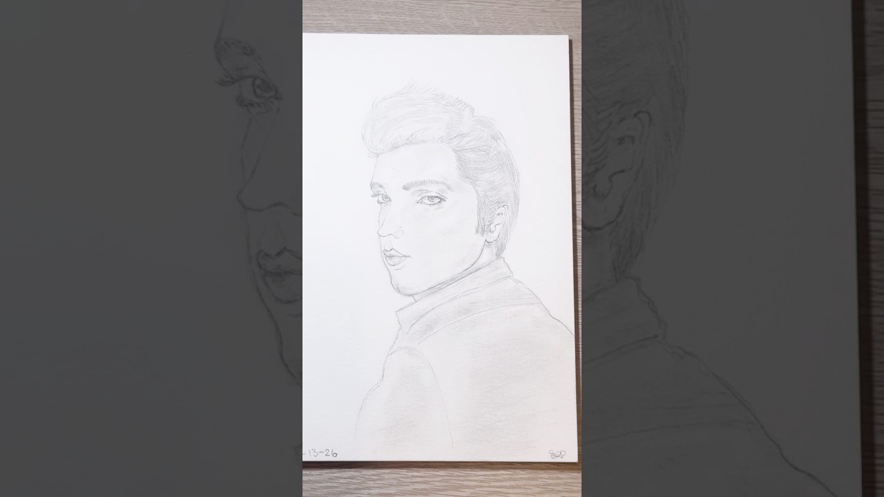 ✨Elvis Presley Notebook Light Pencil Drawing. 