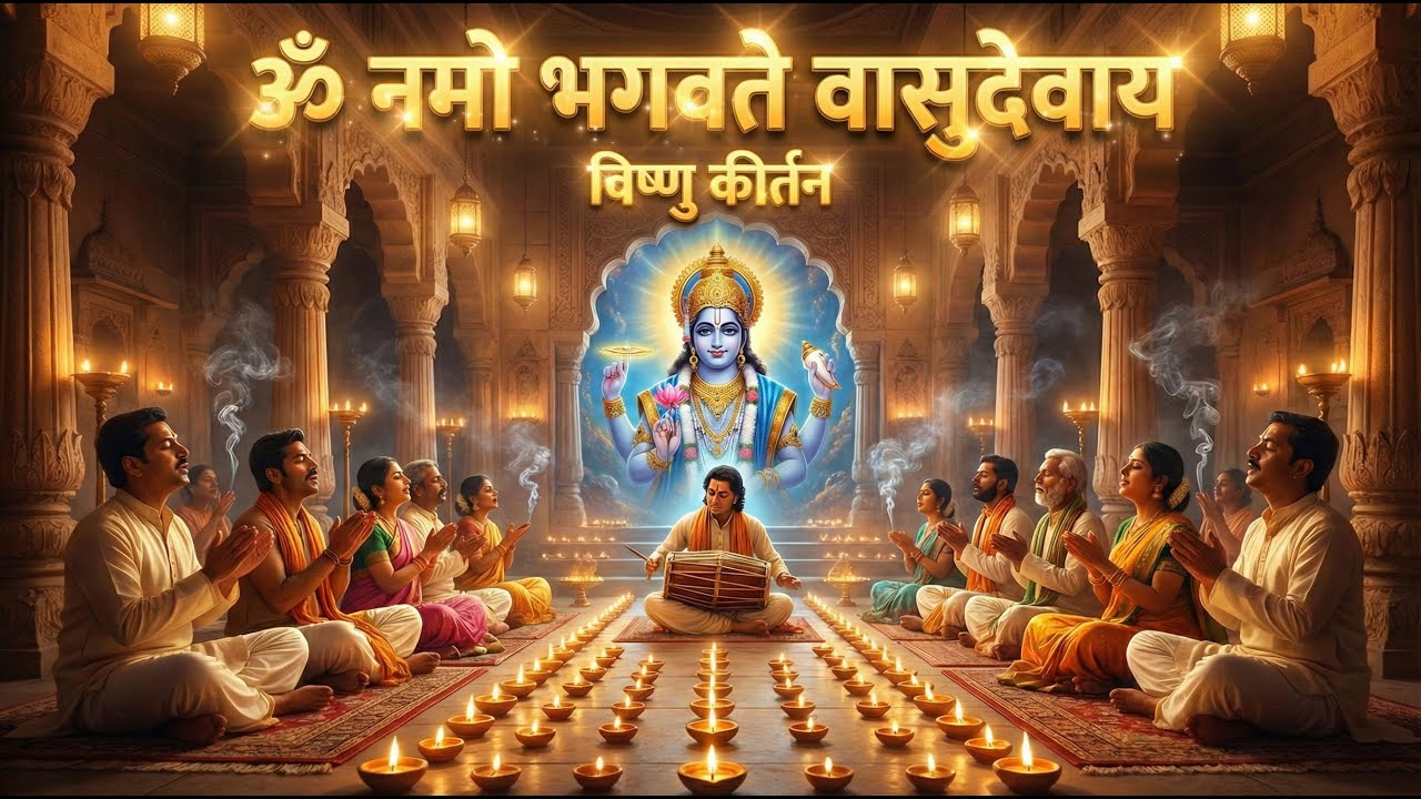 विष्णु कीर्तन | Om Namo Bhagavate Vasudevaya | ॐ नमो भगवते वासुदेवाय Kirtan | Powerful Vishnu Mantra