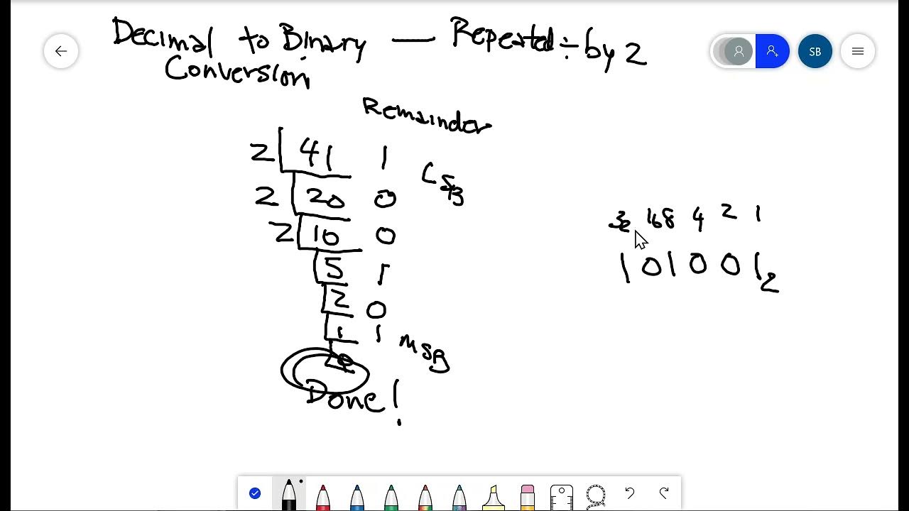 Decimal to Binary Conversion By Repeated Dvision By 2 Copy - YouTube