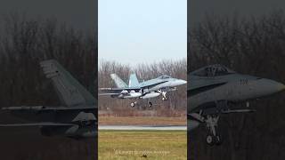 Three RCAF CF-18 Hornets Depart Hamilton Airport #shorts