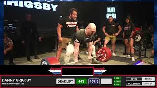 Danny Grigsby Jr. • 2Nd Place 1,045Kg Total (Raw) • 125Kg Class • The American Pro 2022