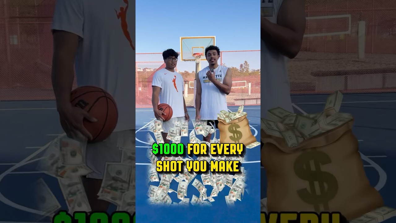 Win $1,000 for EVERY SHOT You Make! 🏀💰 #shorts