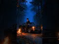 Rainy Forest Night 🌧️🔥 | Relaxing Anime LoFi Ambience & Cinematic Car Vibes