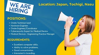 Hiring IT professionals in Japan, Tochigi, Nasu for Multiple Positions.