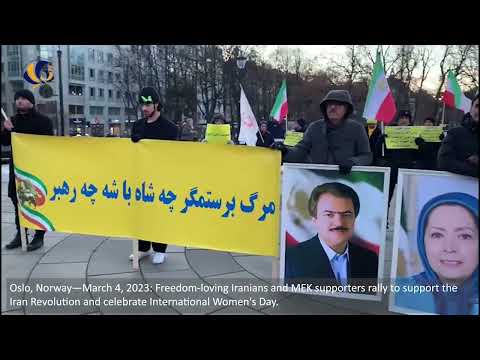 Oslo—March 4, 2023: MEK Supporters Rally to Support the Iran Revolution and Celebrate IWD 2023.