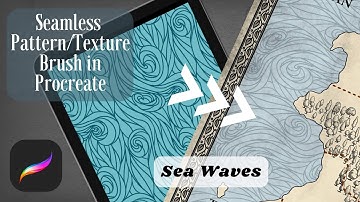 How to Draw Waves & Sea texture for your Fantasy Map Create Seamless pattern brush in Procreate Easy