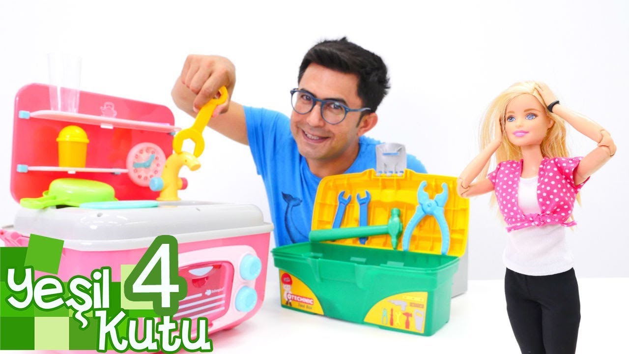 Barbie oyunu, musluk tamiri. Yeşil Kutu 4