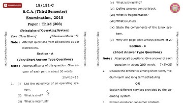 BCA 3RD SEM PRINCIPLES OF OPERATING SYSTEM C 2018 | VBSPU