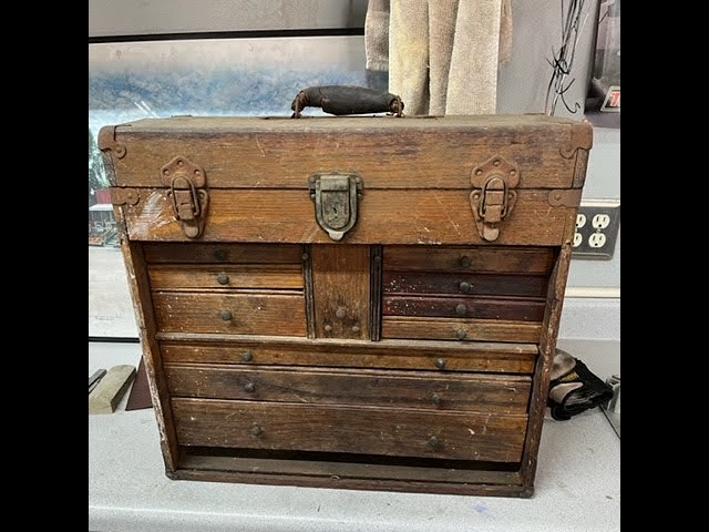 Sold at Auction: OAK MACHINISTS TOOL BOX