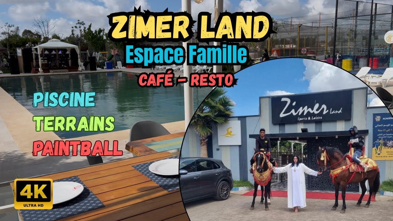 فضاء عائلي: مقهى/ مطعم/ مسبح/سهرات غنائية/ألعاب  للأطفال . espace famille zimer land /casablanca