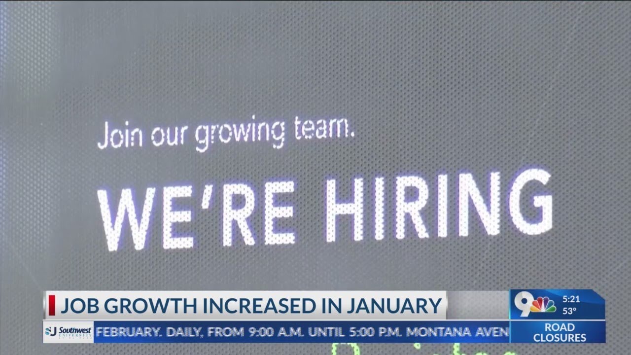 Jobs growth increased in January - YouTube